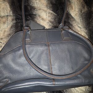 Elegant Tignanello Blue Leather Handbag